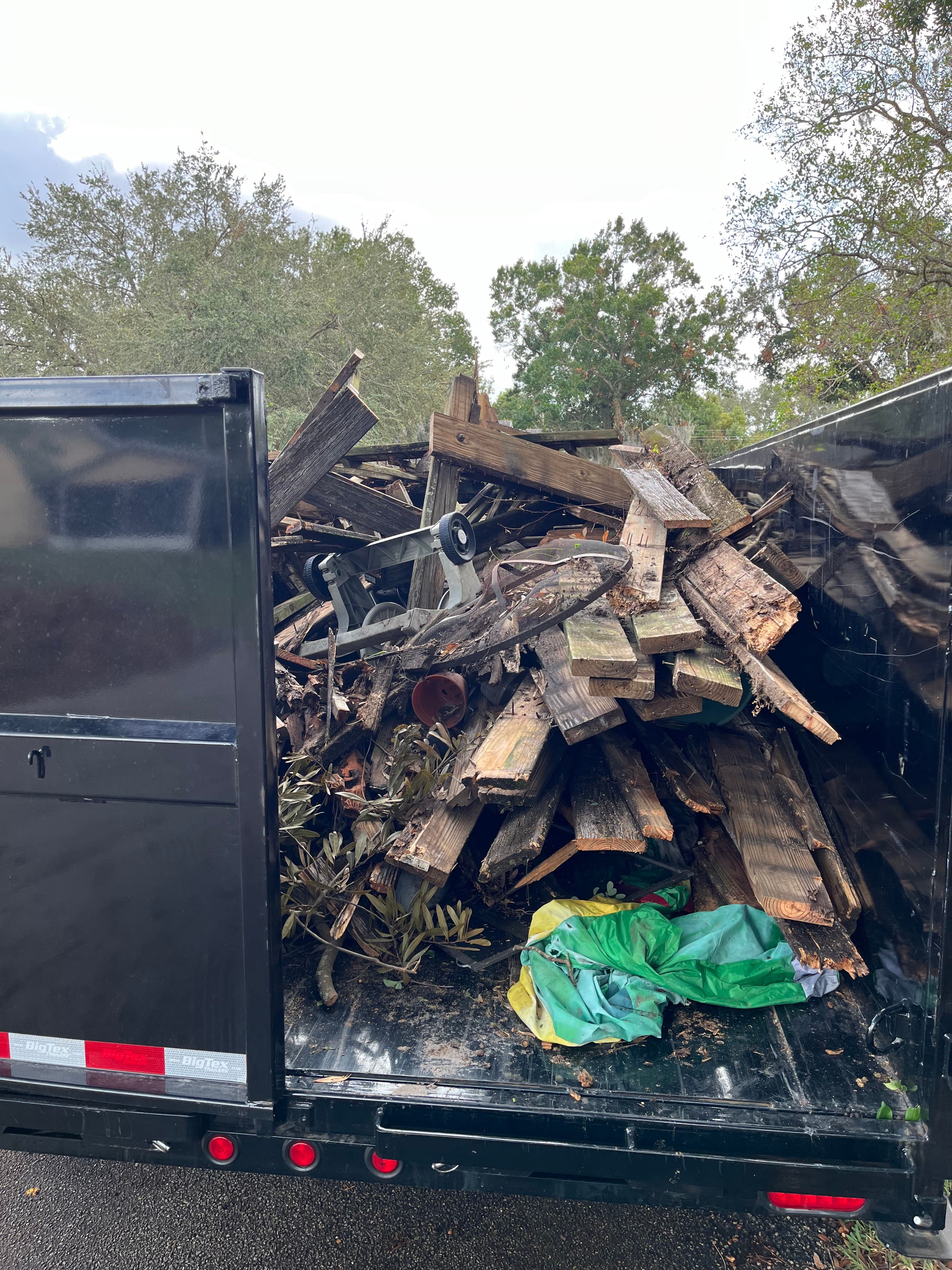 Full load of wood debris